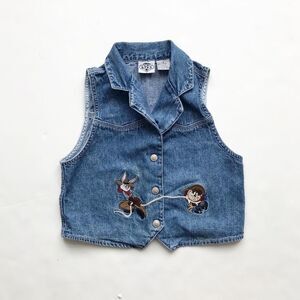 Vintage Acme kids bugs bunny denim vest EUC S(7-8Y)